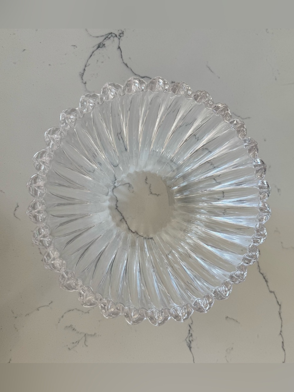 Tiffany & Co Fluted Crystal Bowl with Hearts - Made in Italy